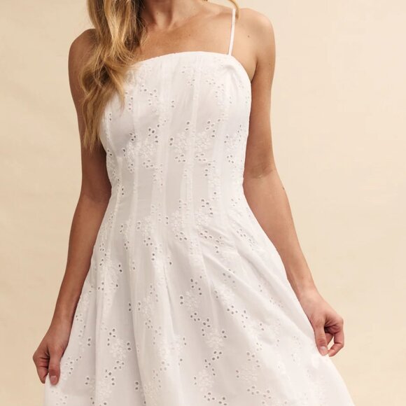 Nobody's Child Newbury White Broderie Anglaise Midi Dress | NWT | Removable Stra - Picture 2 of 8